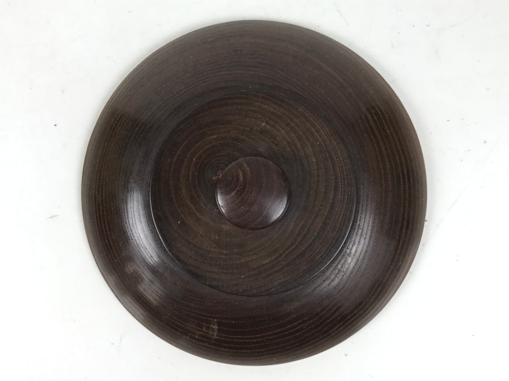 Japanese Lacquered Wooden Kashiki Snack Bowl Vtg Kashibachi Brown Grain L521