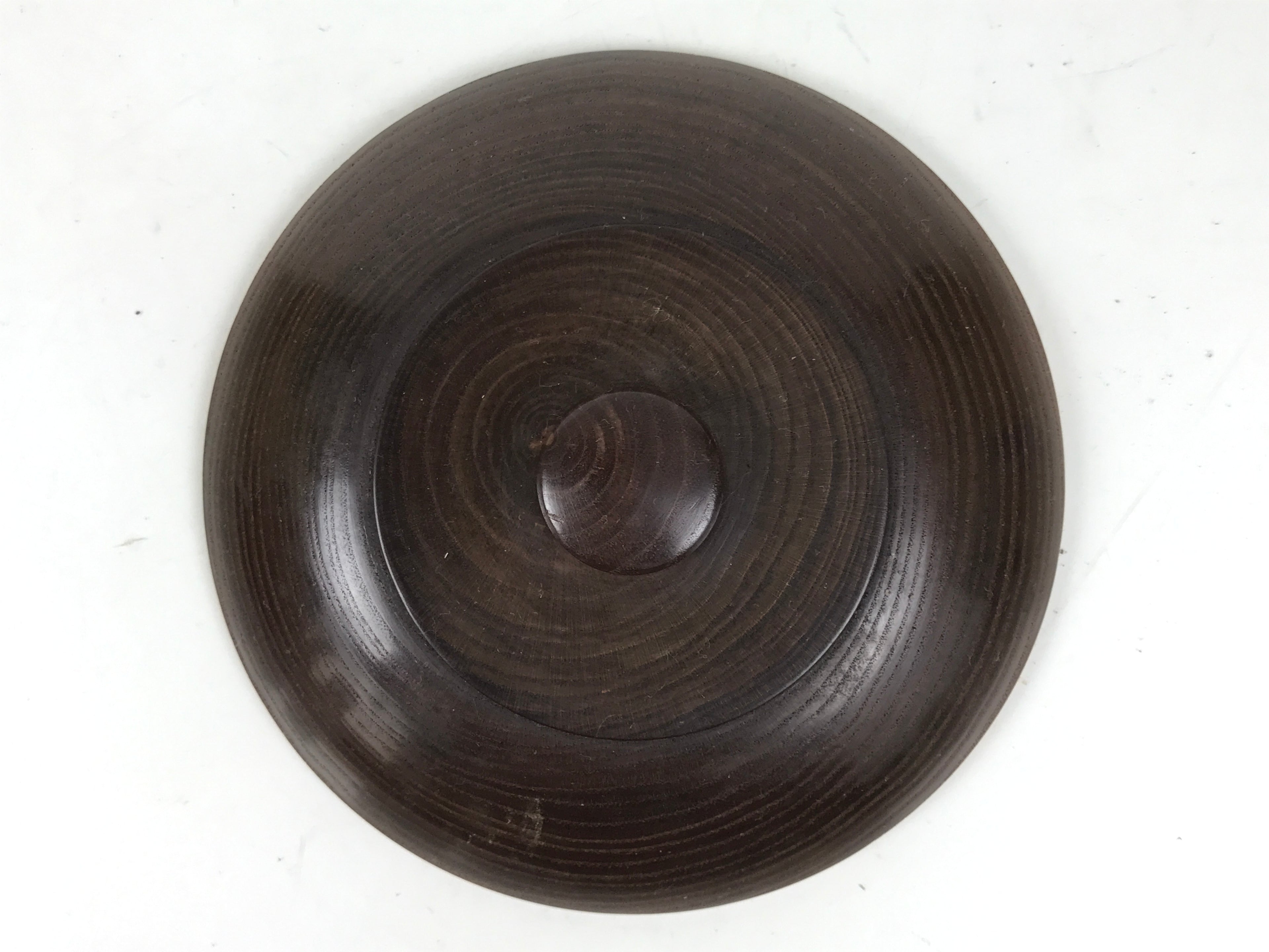 Japanese Lacquered Wooden Kashiki Snack Bowl Vtg Kashibachi Brown Grain L521