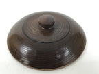 Japanese Lacquered Wooden Kashiki Snack Bowl Vtg Kashibachi Brown Grain L521