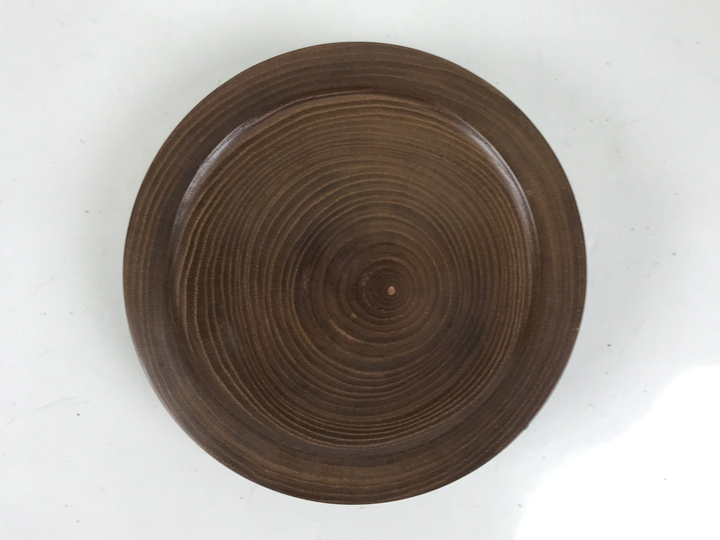 Japanese Lacquered Wooden Kashiki Snack Bowl Vtg Kashibachi Brown Grain L521