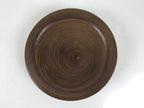 Japanese Lacquered Wooden Kashiki Snack Bowl Vtg Kashibachi Brown Grain L521