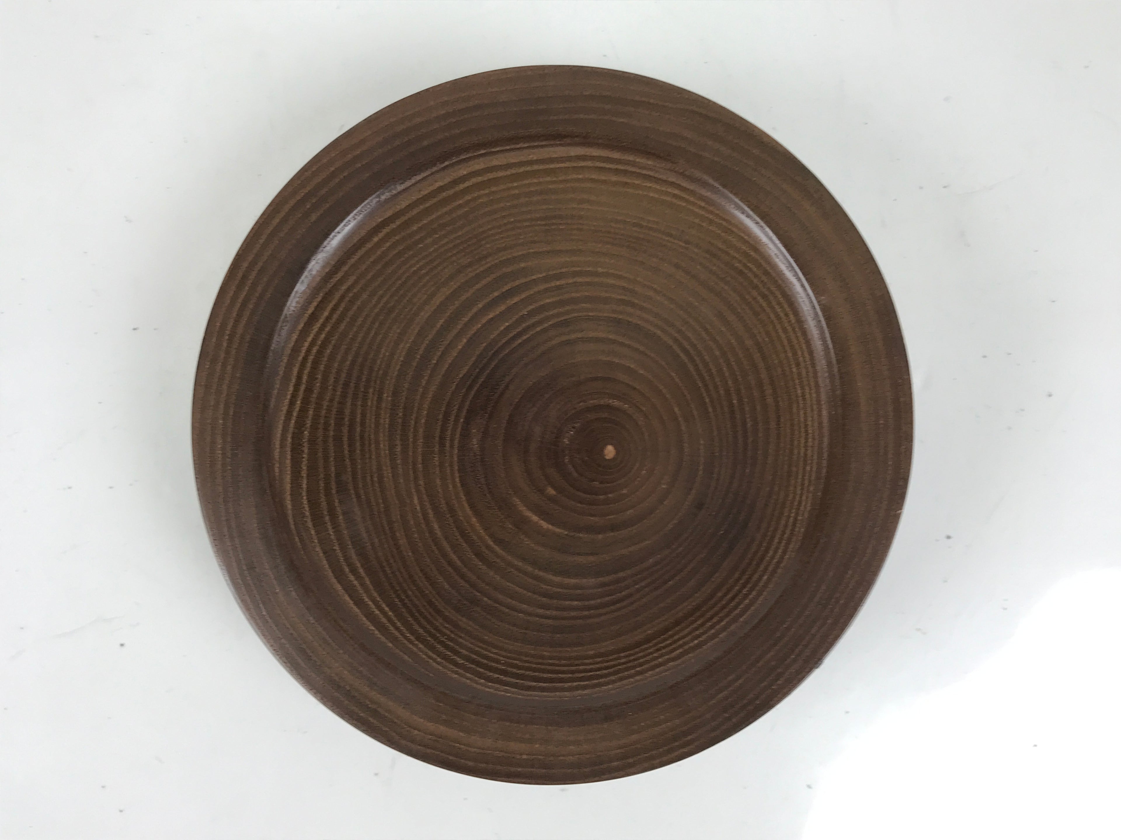 Japanese Lacquered Wooden Kashiki Snack Bowl Vtg Kashibachi Brown Grain L521
