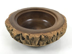Japanese Lacquered Wooden Kashiki Snack Bowl Vtg Kashibachi Brown Grain L521