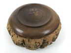 Japanese Lacquered Wooden Kashiki Snack Bowl Vtg Kashibachi Brown Grain L521