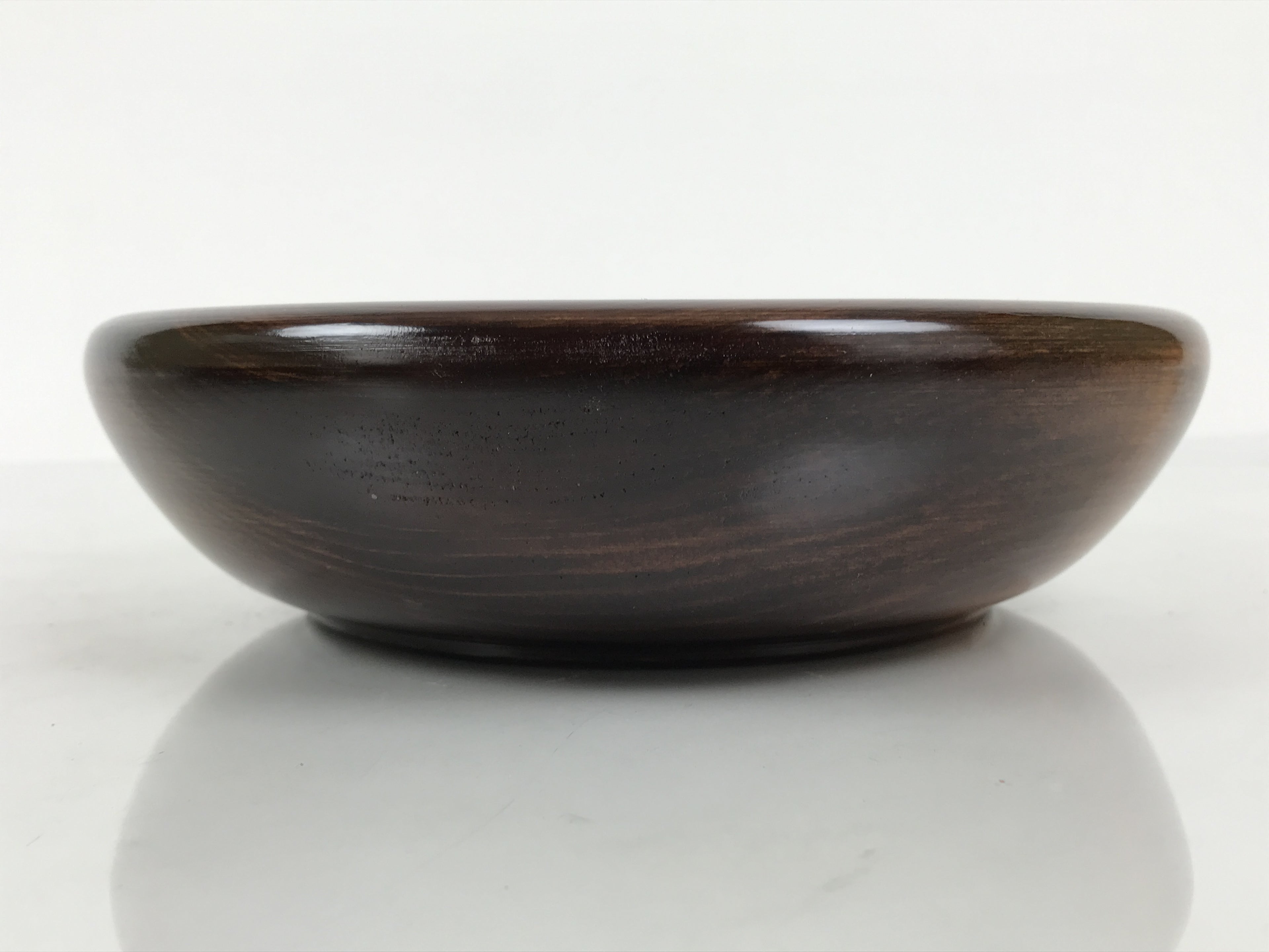 Japanese Lacquered Wooden Kashiki Snack Bowl Vtg Kashibachi Brown Grain LWB181