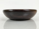 Japanese Lacquered Wooden Kashiki Snack Bowl Vtg Kashibachi Brown Grain LWB181