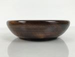 Japanese Lacquered Wooden Kashiki Snack Bowl Vtg Kashibachi Brown Grain LWB181