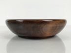 Japanese Lacquered Wooden Kashiki Snack Bowl Vtg Kashibachi Brown Grain LWB181