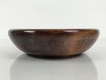 Japanese Lacquered Wooden Kashiki Snack Bowl Vtg Kashibachi Brown Grain LWB181