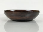 Japanese Lacquered Wooden Kashiki Snack Bowl Vtg Kashibachi Brown Grain LWB181