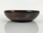 Japanese Lacquered Wooden Kashiki Snack Bowl Vtg Kashibachi Brown Grain LWB181