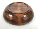 Japanese Lacquered Wooden Kashiki Snack Bowl Vtg Kashibachi Brown Grain LWB181