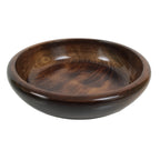 Japanese Lacquered Wooden Kashiki Snack Bowl Vtg Kashibachi Brown Grain LWB181