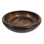 Japanese Lacquered Wooden Kashiki Snack Bowl Vtg Kashibachi Brown Grain LWB181