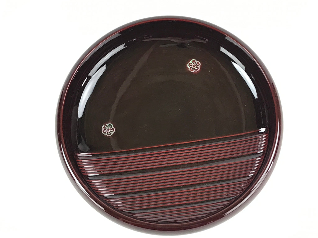 Japanese Lacquered Wooden Kashiki Snack Bowl Vtg Raden Flowers Kashibachi L13