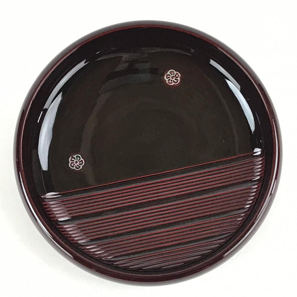 Japanese Lacquered Wooden Kashiki Snack Bowl Vtg Raden Flowers Kashibachi L13