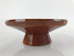 Japanese Lacquered Wooden Kashiki Snack Bowl Vtg Shunkei-Nuri Kashibachi L145