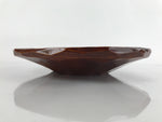 Japanese Lacquered Wooden Kashiki Snack Bowl Vtg Shunkei-Nuri Kashibachi L146