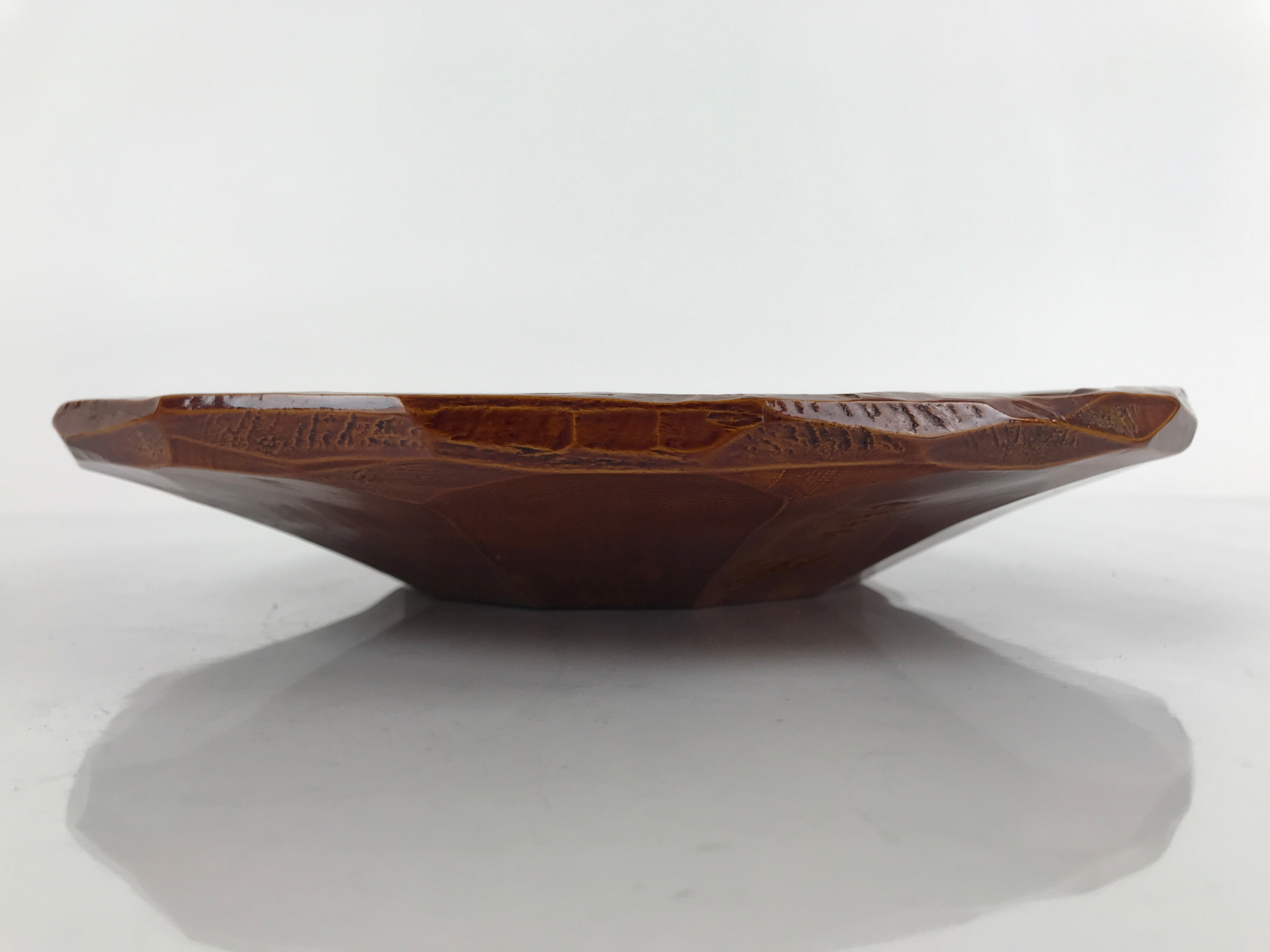 Japanese Lacquered Wooden Kashiki Snack Bowl Vtg Shunkei-Nuri Kashibachi L146