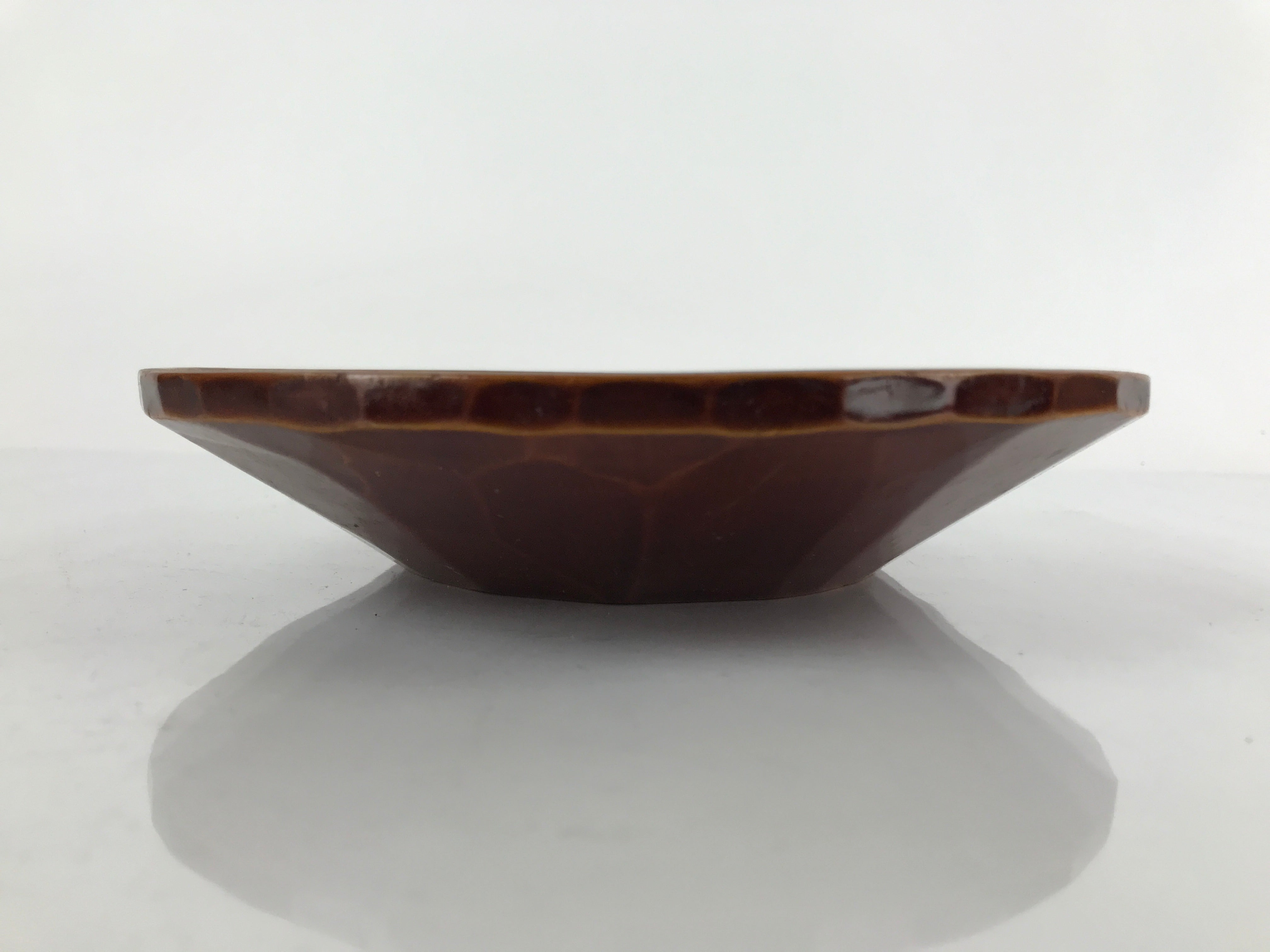 Japanese Lacquered Wooden Kashiki Snack Bowl Vtg Shunkei-Nuri Kashibachi L147