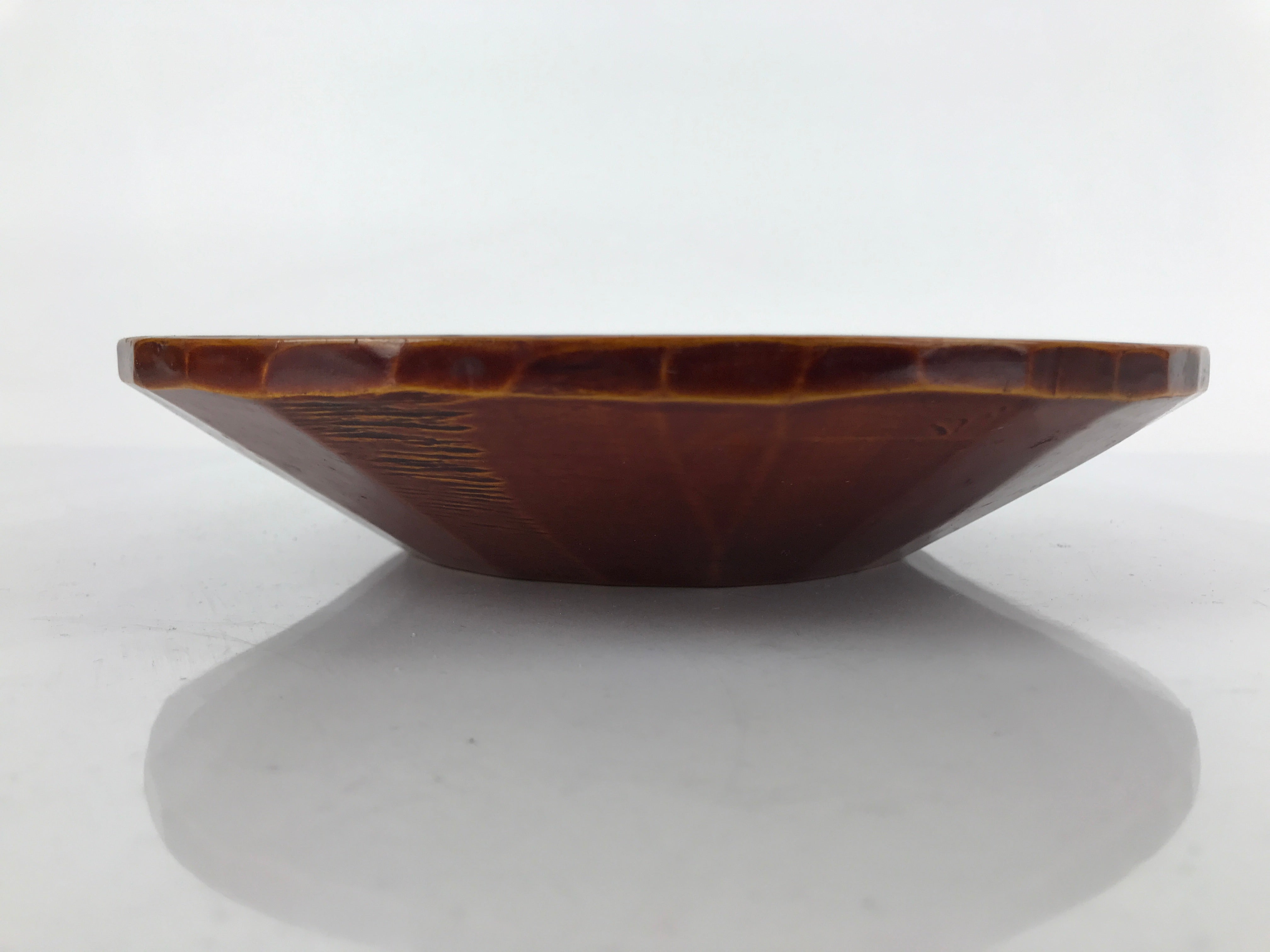 Japanese Lacquered Wooden Kashiki Snack Bowl Vtg Shunkei-Nuri Kashibachi L147