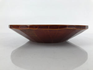 Japanese Lacquered Wooden Kashiki Snack Bowl Vtg Shunkei-Nuri Kashibachi L147