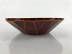 Japanese Lacquered Wooden Kashiki Snack Bowl Vtg Shunkei-Nuri Kashibachi L148