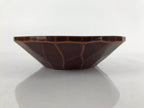 Japanese Lacquered Wooden Kashiki Snack Bowl Vtg Shunkei-Nuri Kashibachi L148