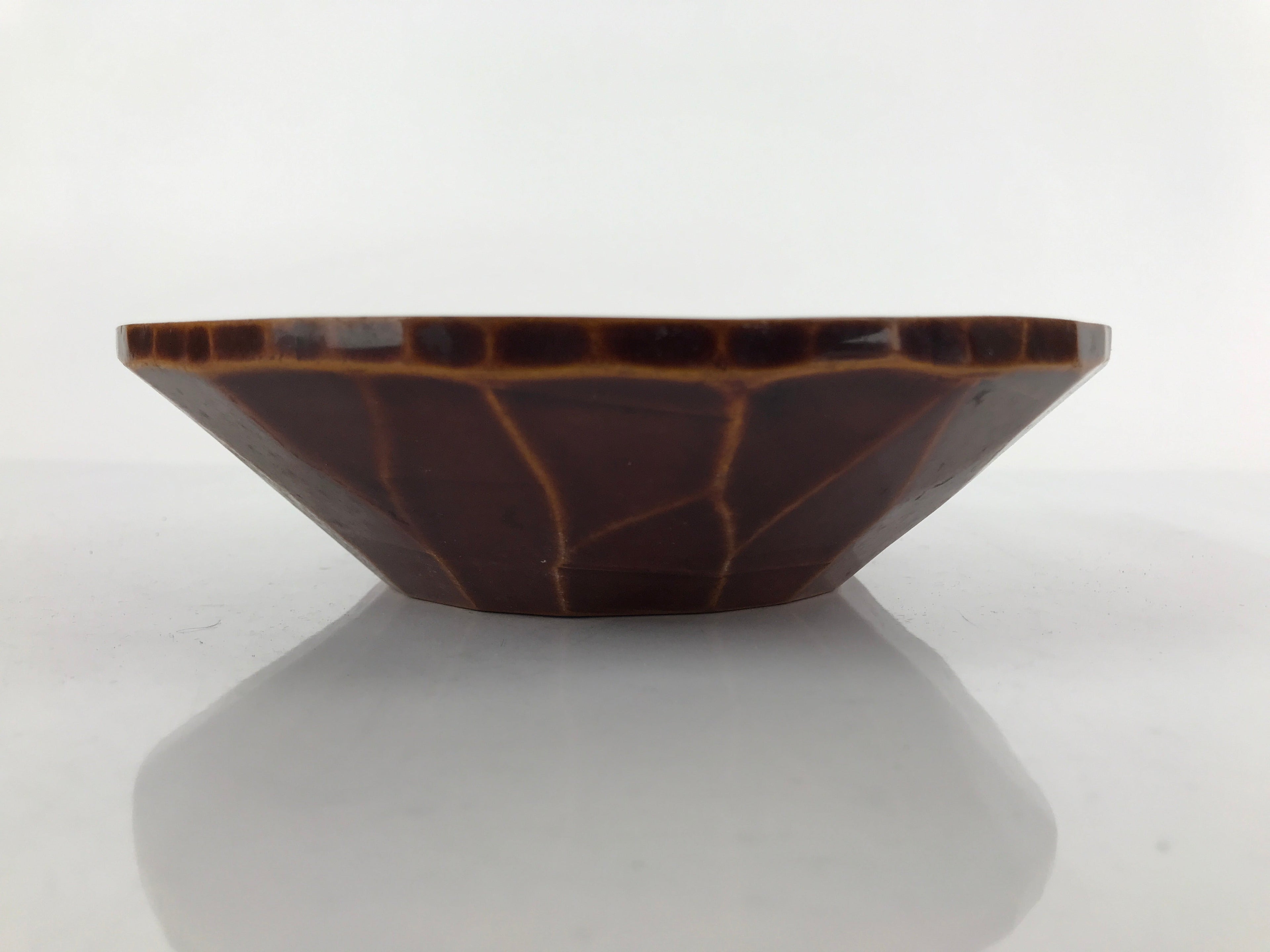Japanese Lacquered Wooden Kashiki Snack Bowl Vtg Shunkei-Nuri Kashibachi L148