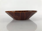 Japanese Lacquered Wooden Kashiki Snack Bowl Vtg Shunkei-Nuri Kashibachi L148