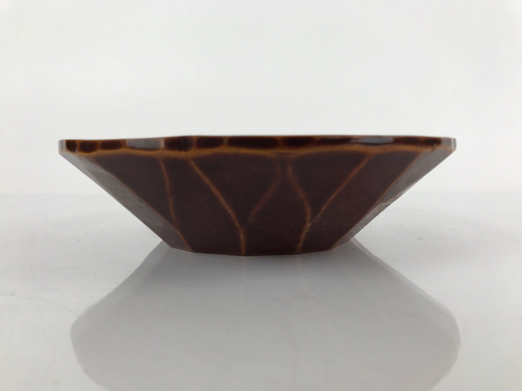 Japanese Lacquered Wooden Kashiki Snack Bowl Vtg Shunkei-Nuri Kashibachi L148