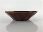 Japanese Lacquered Wooden Kashiki Snack Bowl Vtg Shunkei-Nuri Kashibachi L148