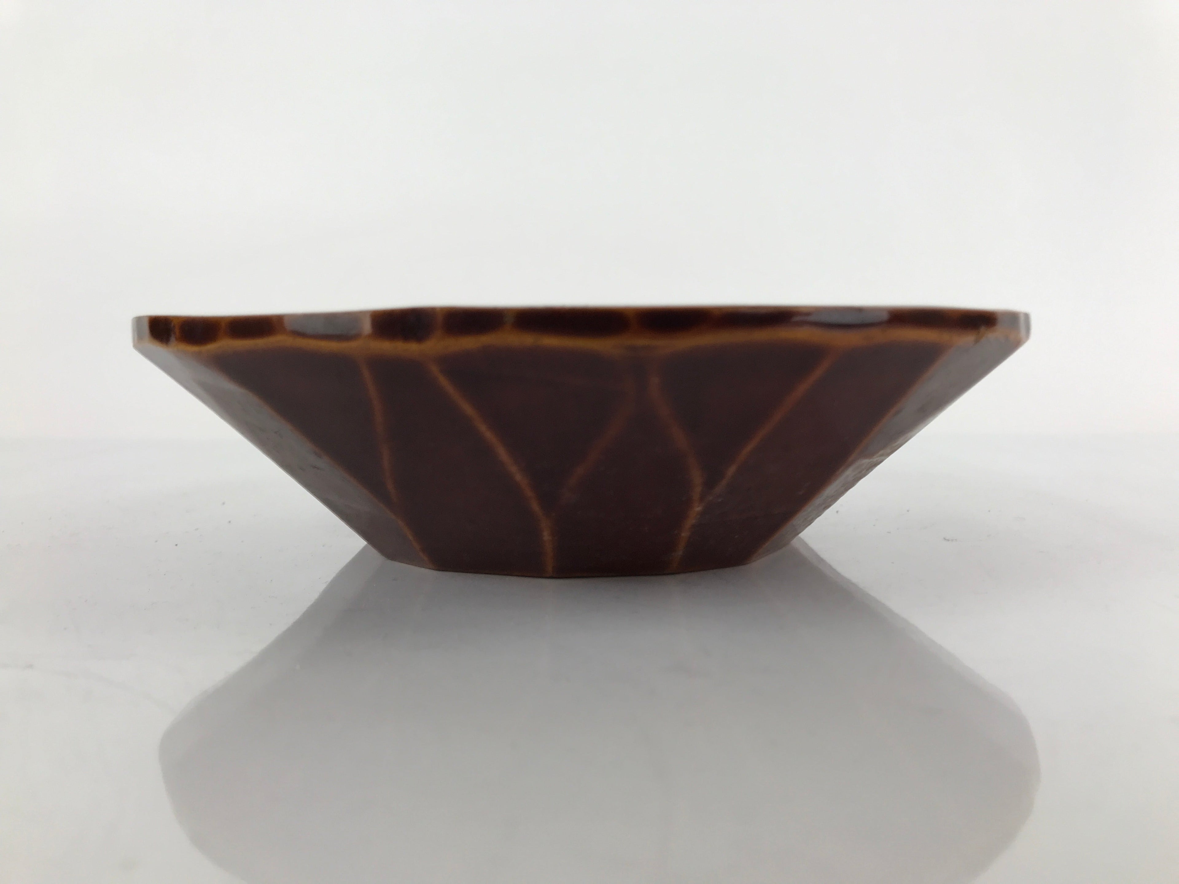 Japanese Lacquered Wooden Kashiki Snack Bowl Vtg Shunkei-Nuri Kashibachi L148