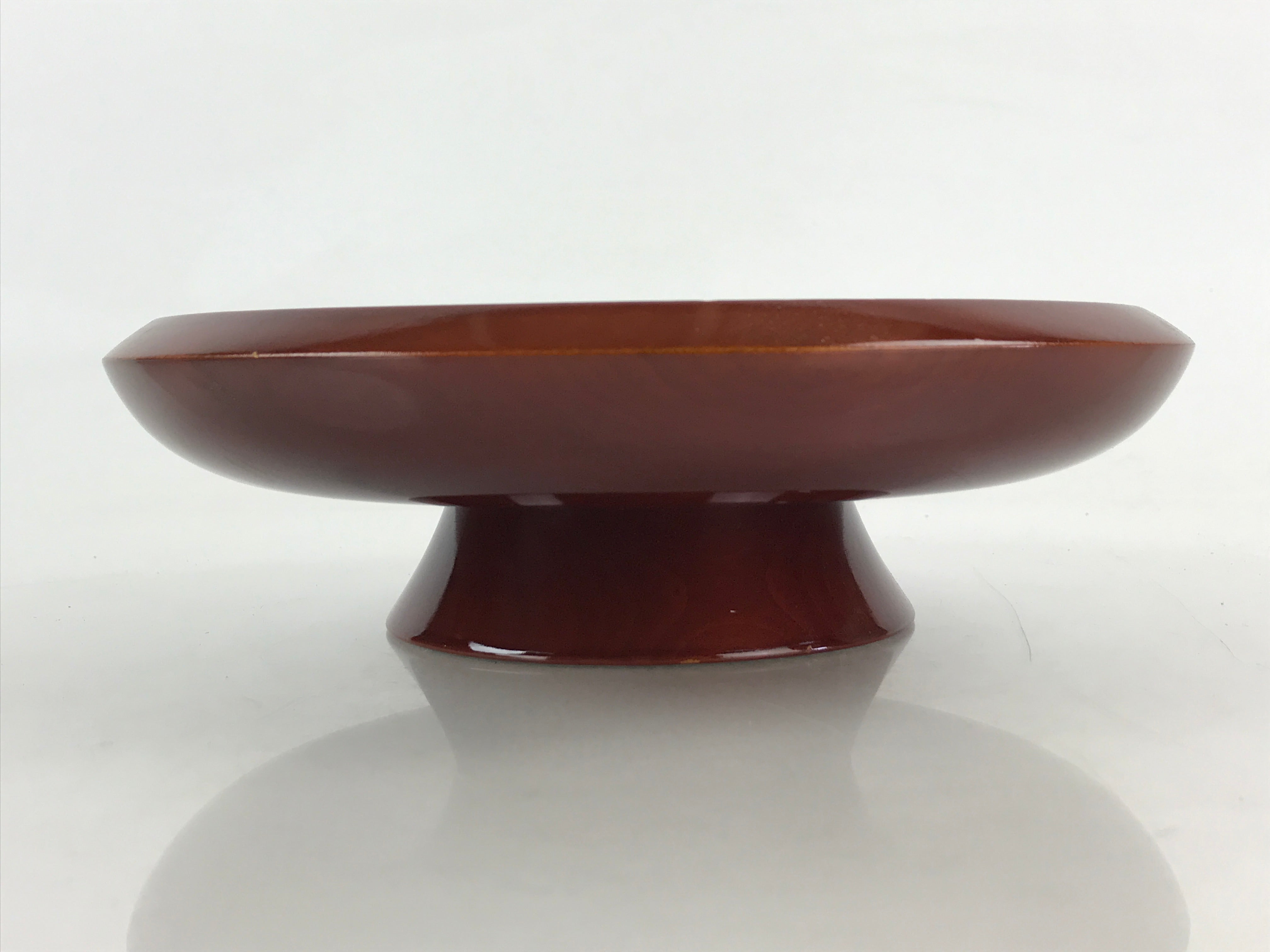 Japanese Lacquered Wooden Kashiki Snack Bowl Vtg Shunkei-Nuri Kashibachi UR980