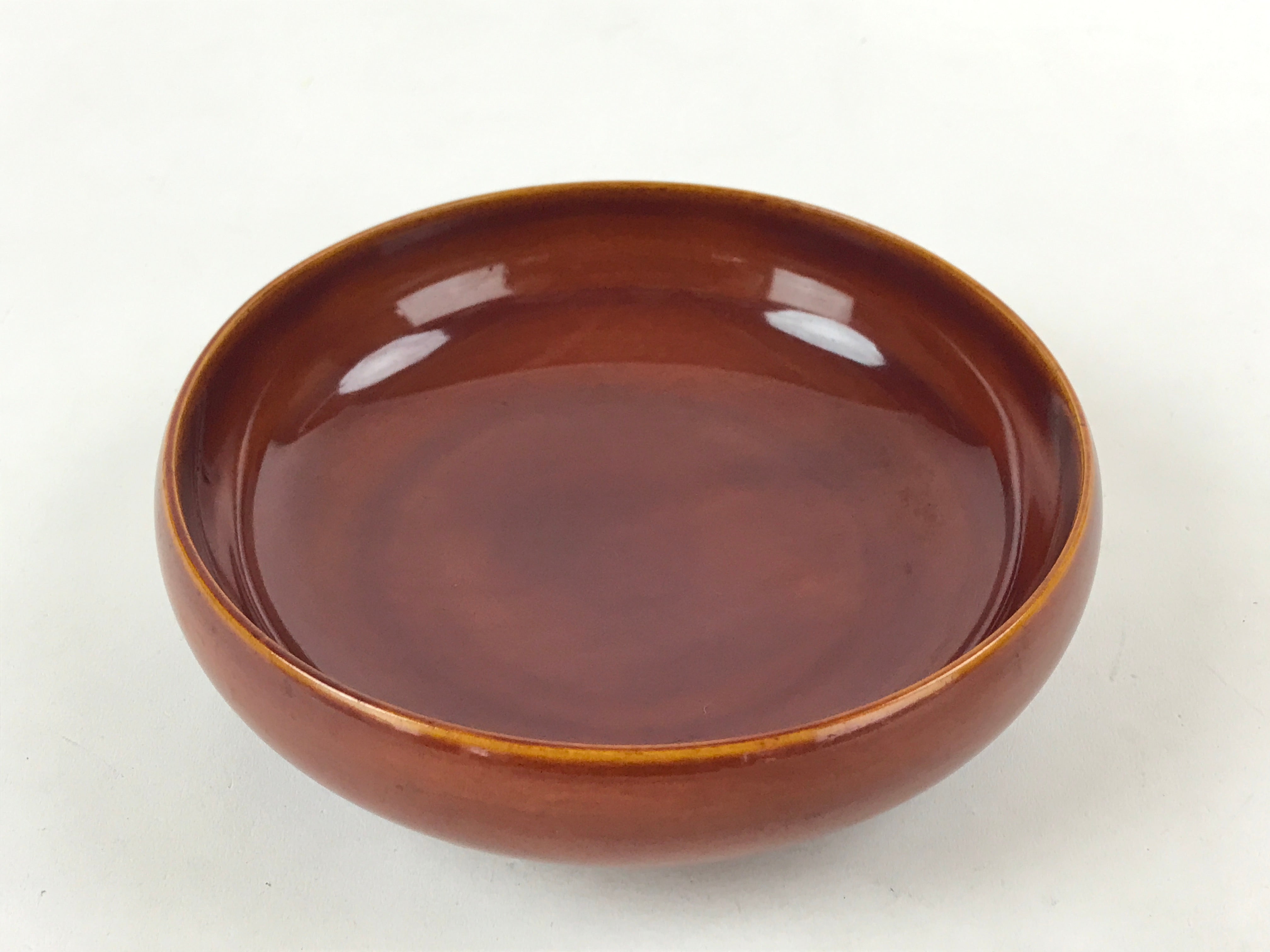 Japanese Lacquered Wooden Kashiki Snack Bowl Vtg Shunkei Nuri Small Round L50