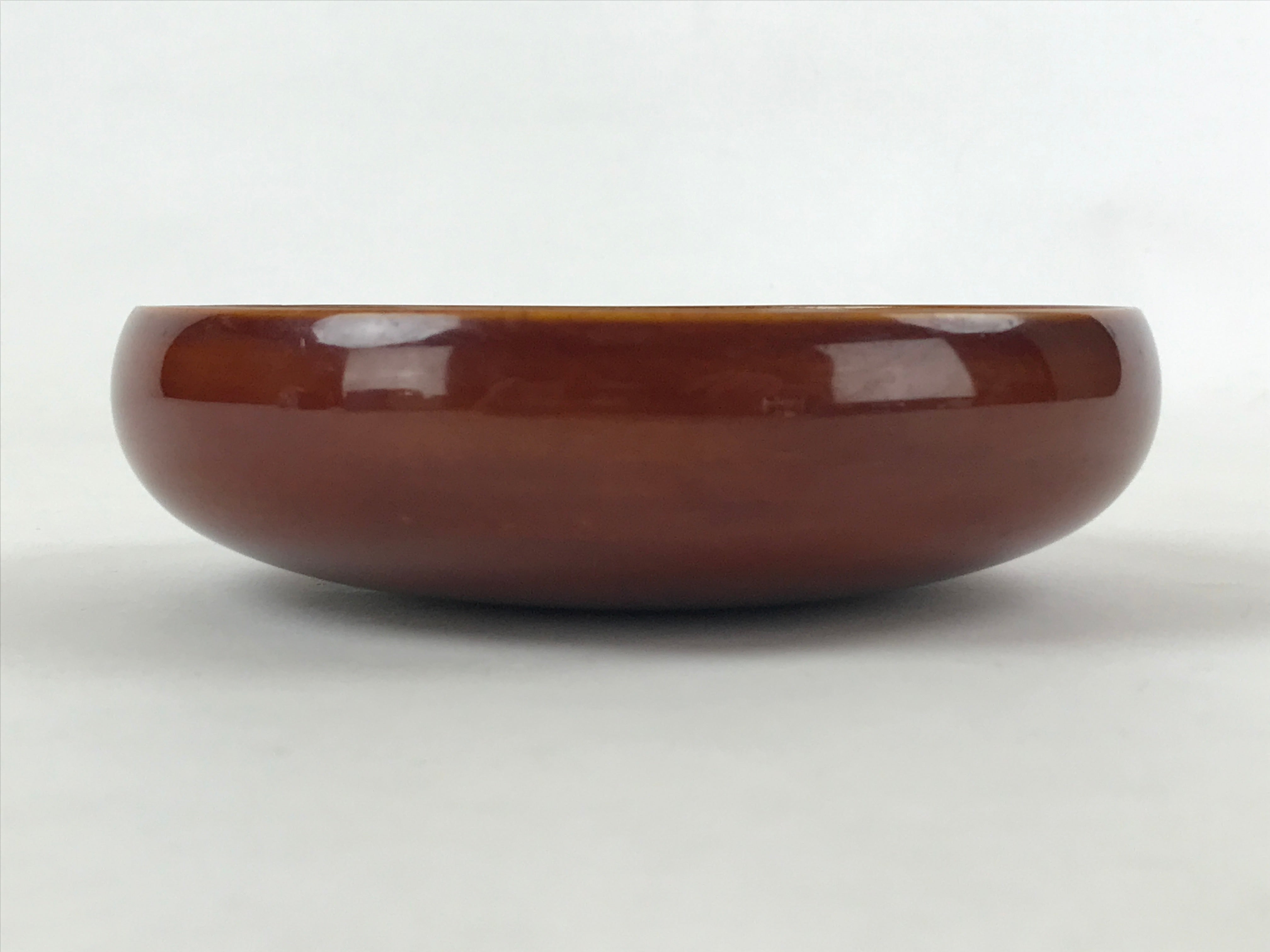 Japanese Lacquered Wooden Kashiki Snack Bowl Vtg Shunkei Nuri Small Round L50