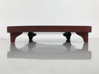 Japanese Lacquered Wooden Legged Ozen Table Vtg Meal Serving Tray Red Gold L560