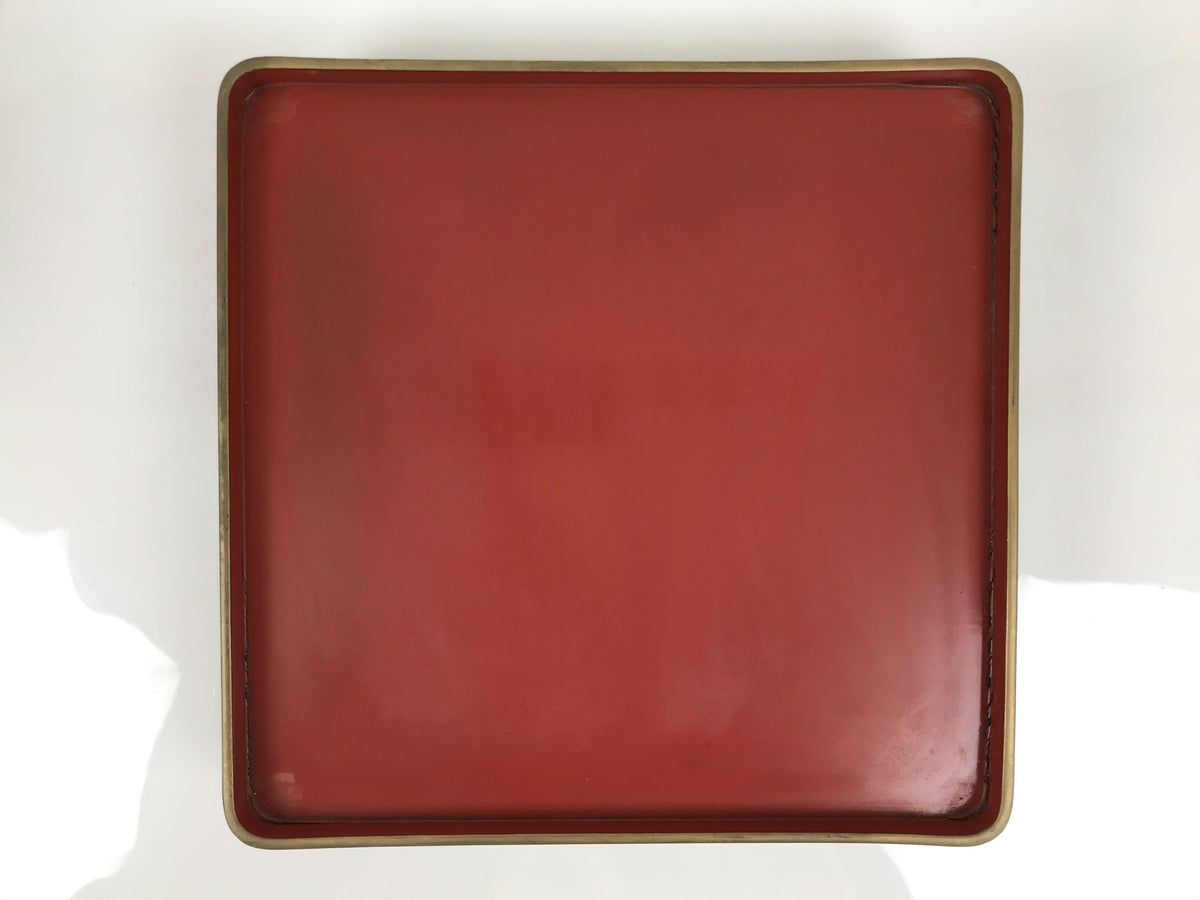 Japanese Lacquered Wooden Legged Ozen Table Vtg Meal Serving Tray Red Gold L560