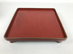 Japanese Lacquered Wooden Legged Ozen Table Vtg Meal Serving Tray Red Gold L560