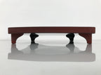 Japanese Lacquered Wooden Legged Ozen Table Vtg Meal Serving Tray Red Gold L560