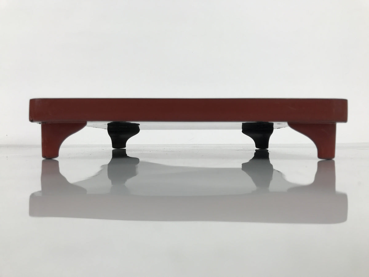 Japanese Lacquered Wooden Legged Ozen Table Vtg Meal Serving Tray Red Gold L560