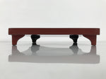 Japanese Lacquered Wooden Legged Ozen Table Vtg Meal Serving Tray Red Gold L560