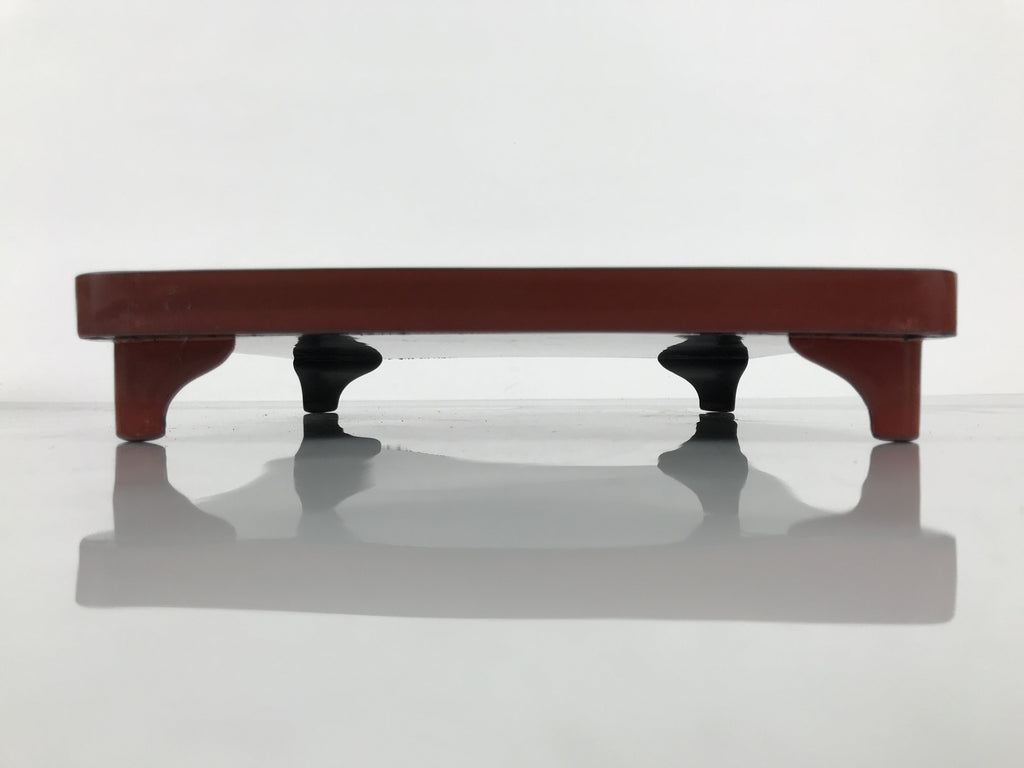 Japanese Lacquered Wooden Legged Ozen Table Vtg Meal Serving Tray Red Gold L560