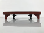 Japanese Lacquered Wooden Legged Ozen Table Vtg Meal Serving Tray Red Gold L560