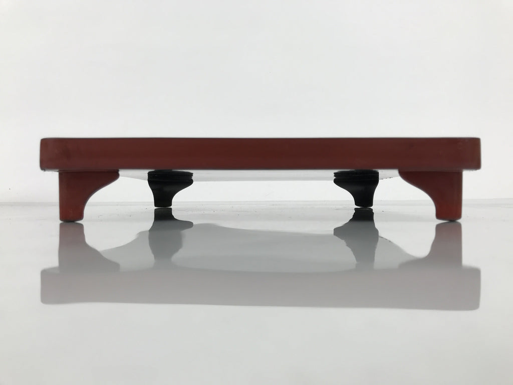 Japanese Lacquered Wooden Legged Ozen Table Vtg Meal Serving Tray Red Gold L560