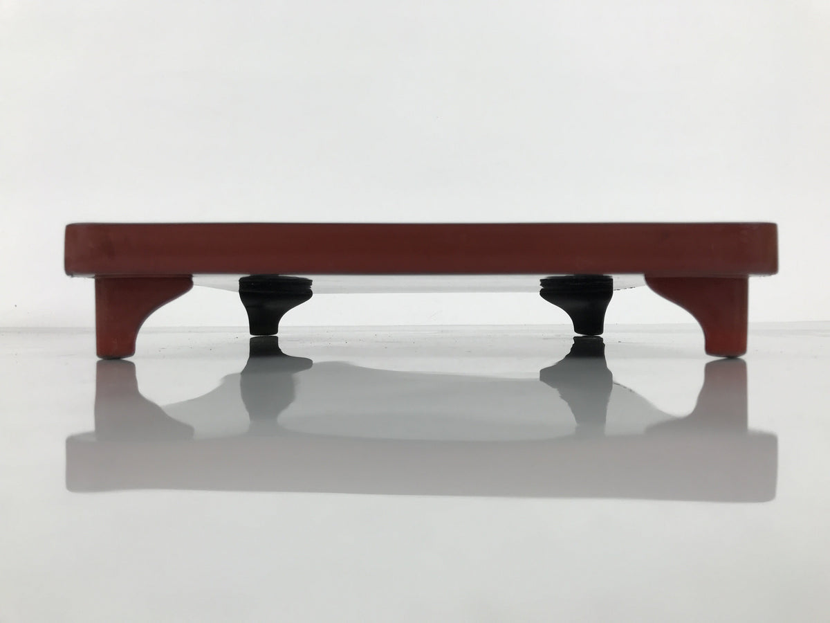Japanese Lacquered Wooden Legged Ozen Table Vtg Meal Serving Tray Red Gold L560
