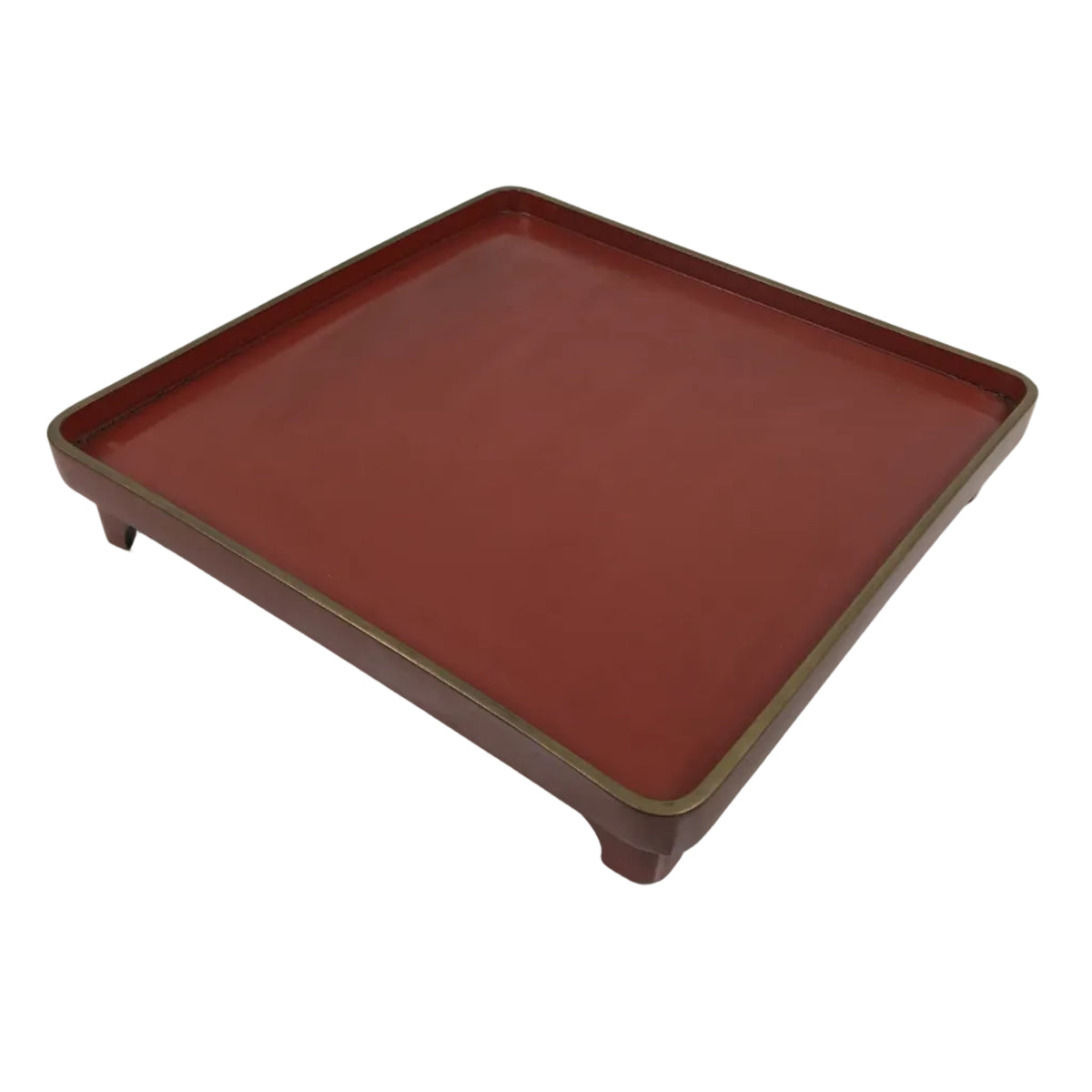Japanese Lacquered Wooden Legged Ozen Table Vtg Meal Serving Tray Red Gold L560