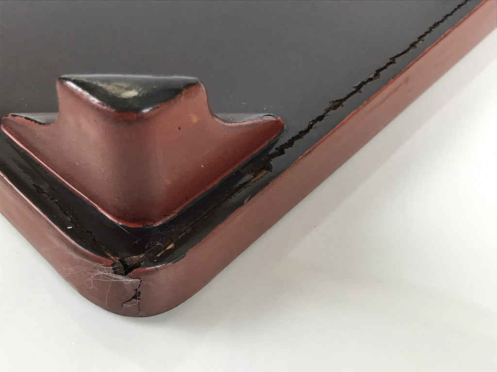 Japanese Lacquered Wooden Legged Ozen Table Vtg Meal Serving Tray Red Gold L561