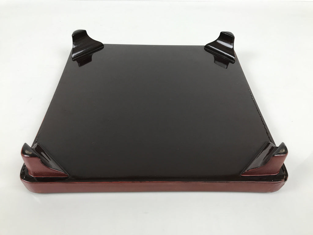 Japanese Lacquered Wooden Legged Ozen Table Vtg Meal Serving Tray Red Gold L561