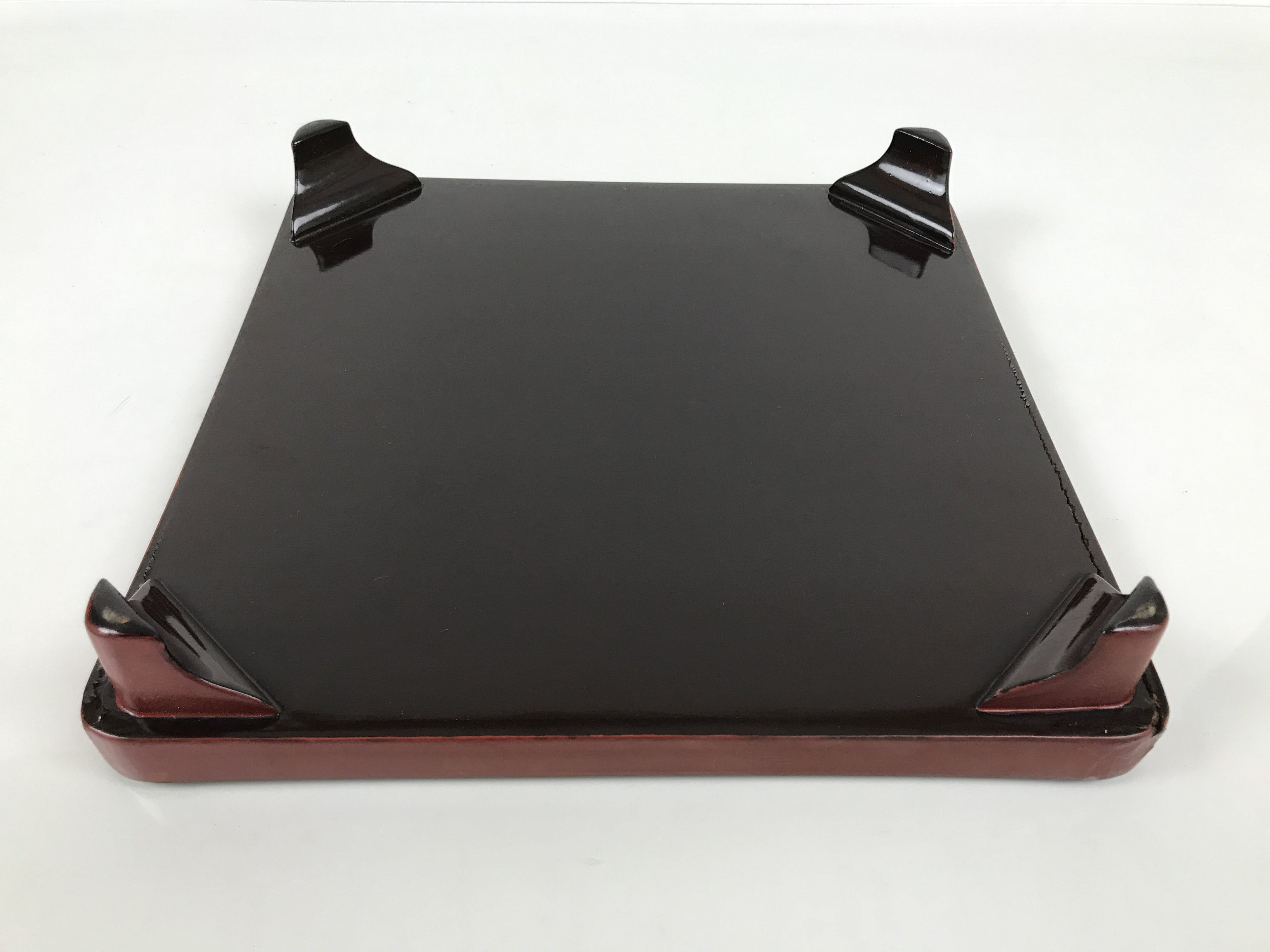 Japanese Lacquered Wooden Legged Ozen Table Vtg Meal Serving Tray Red Gold L561